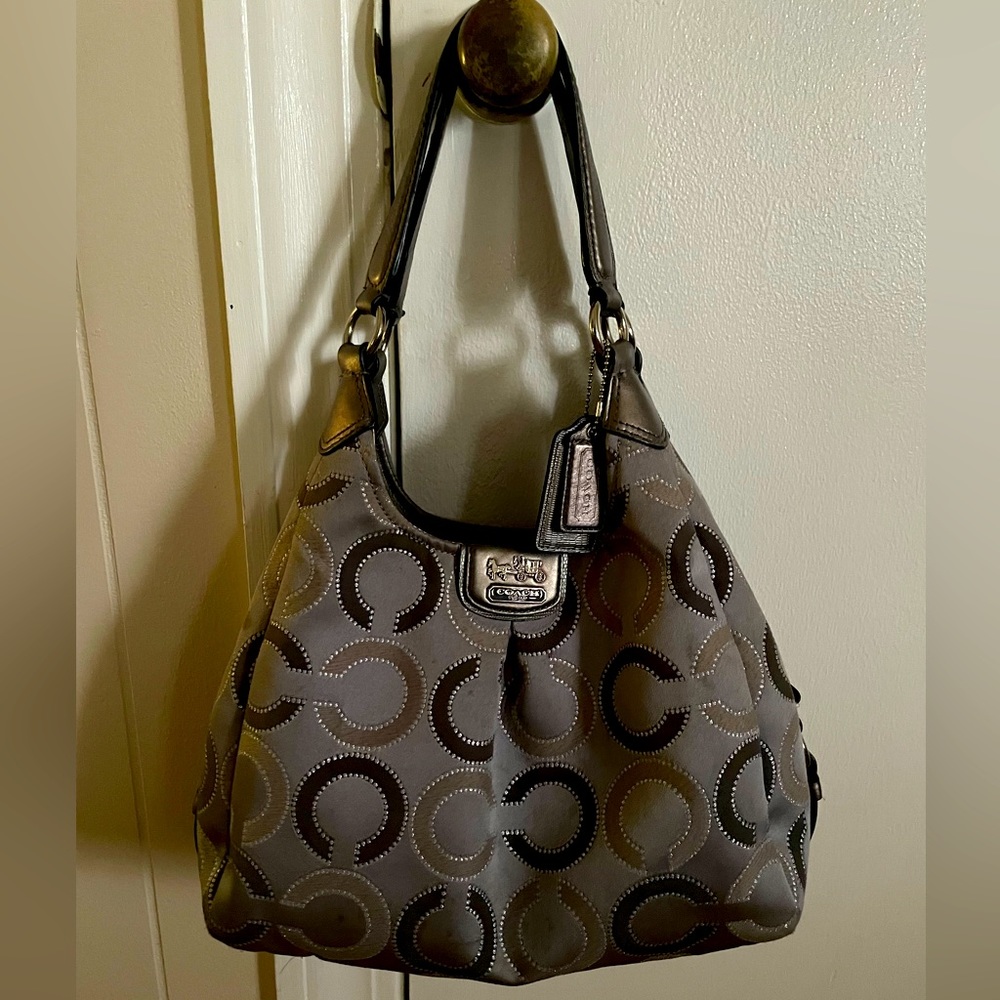 Authentic COACH handbag, silver and grey, great condition
